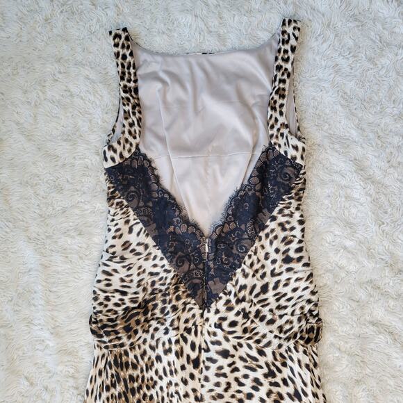 Tadashi Alanna's Cheetah Print Silk Lace Cocktail Dress NWT Size 8 - Picture 6 of 8